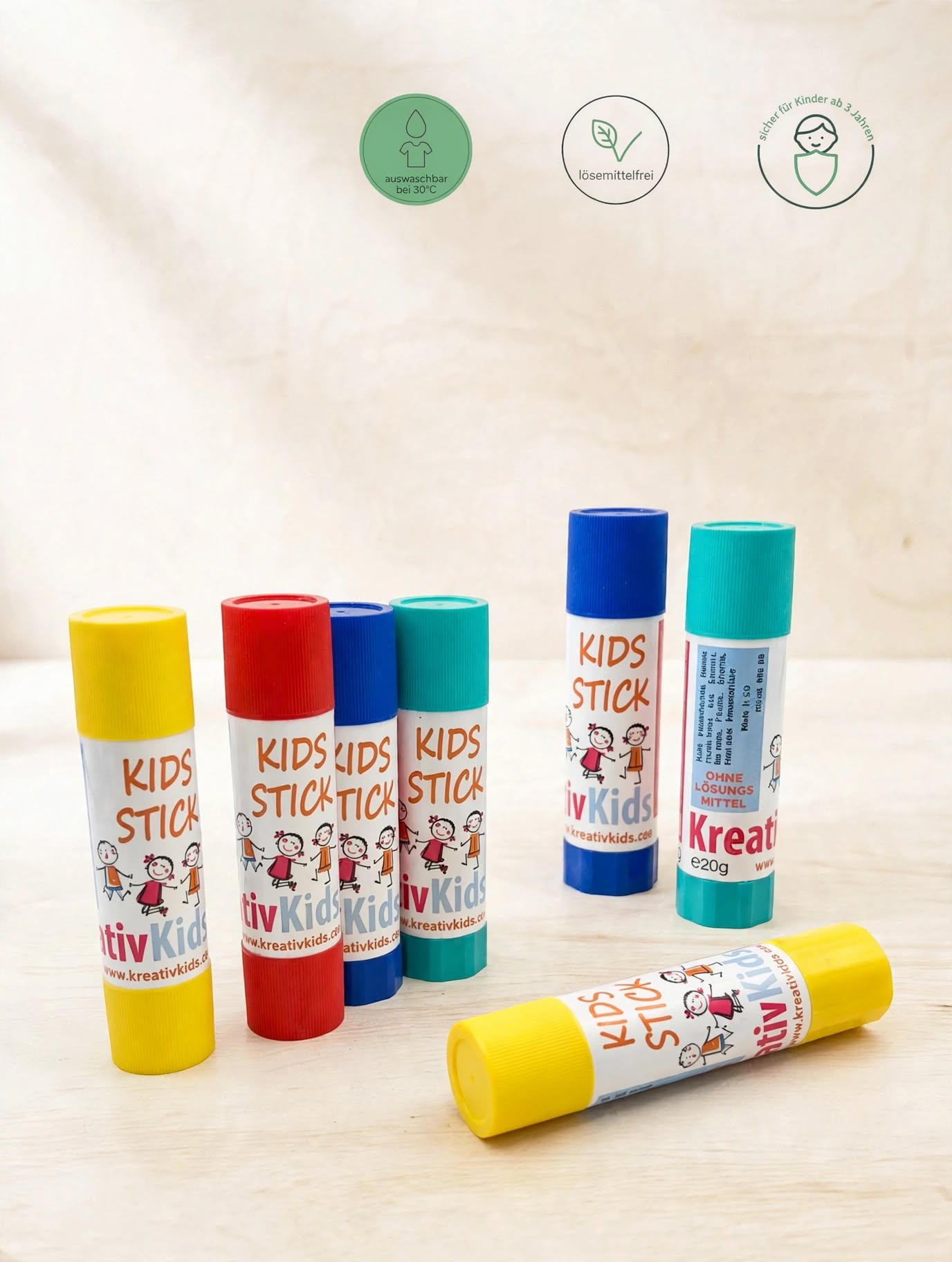 Kidstick Klebestifte für Kinder - 24er Set für Kita & Schule