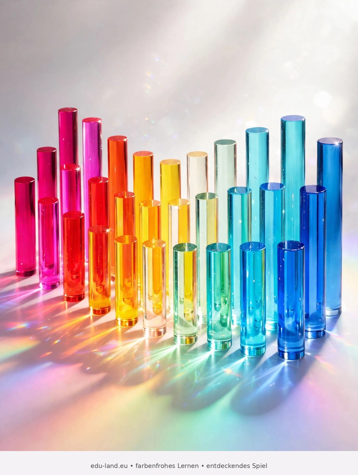 Acryl-Zylinder 30-teilig Set – Transparente Lichtbausteine in 3 Längen