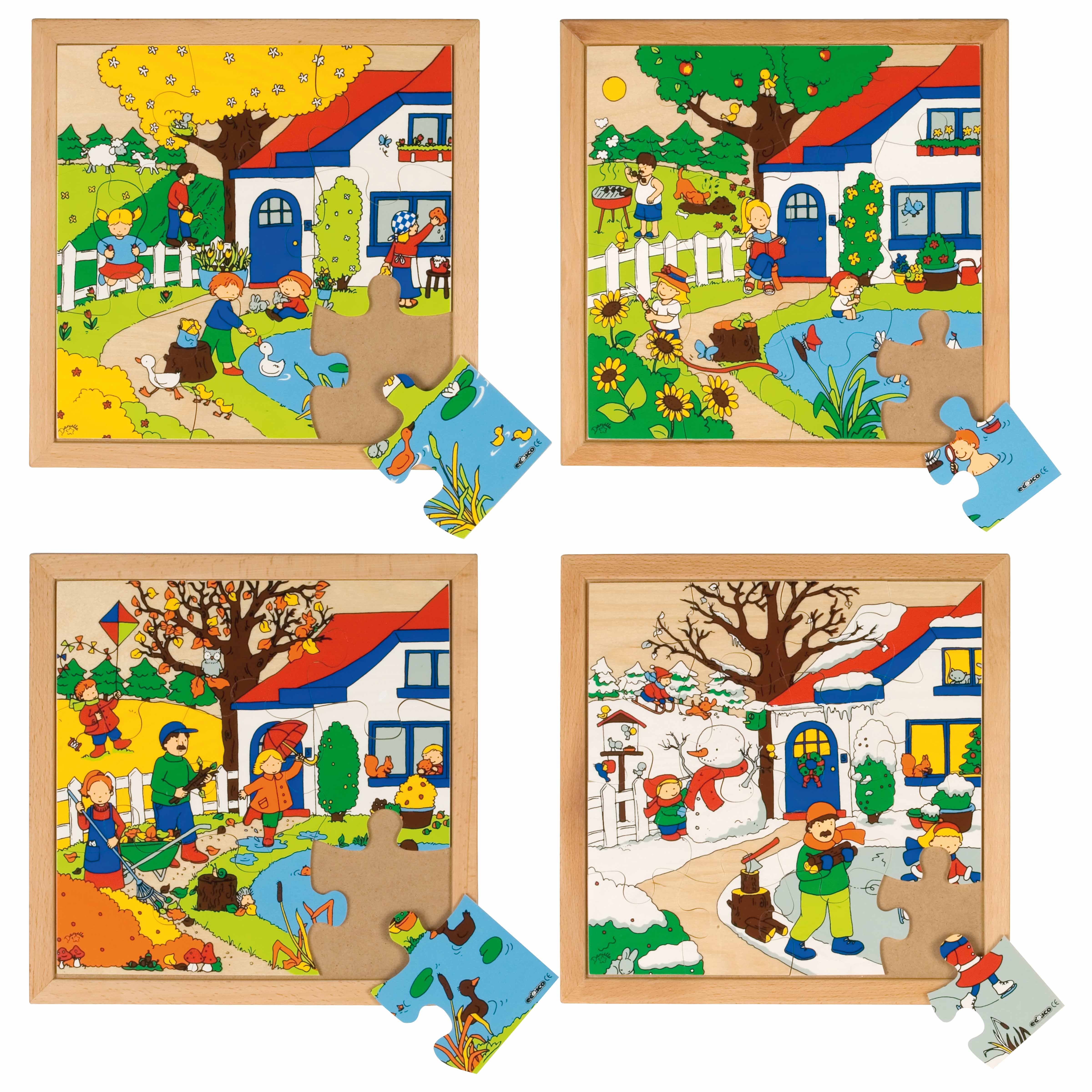 Jahreszeitenpuzzle 4er Set