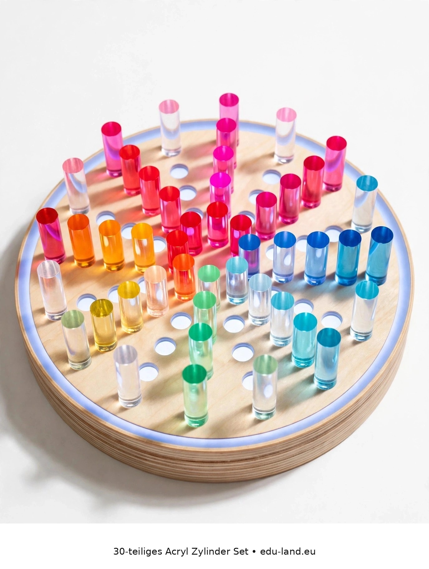 Acryl-Zylinder 30-teilig Set – Transparente Lichtbausteine in 3 Längen